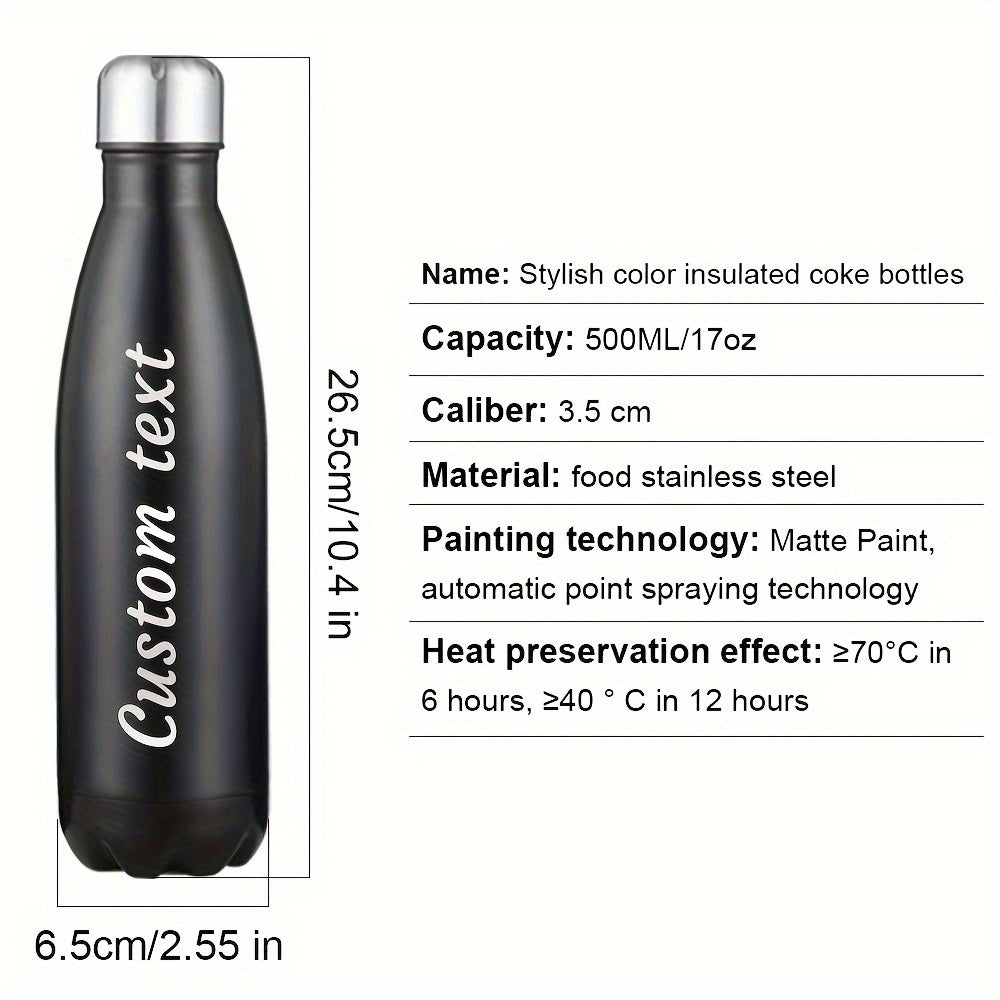Custom Engraved Stainless Steel Water Bottle Leak Proof BPA-Free for Sports and Daily Use
