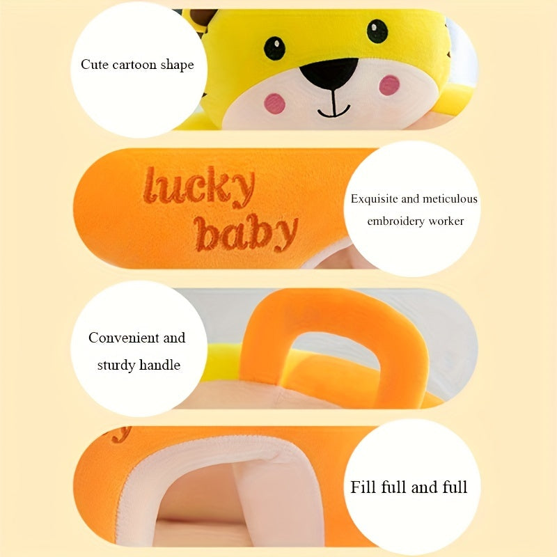 Kichkina bolalar uchun yuqori stul, multfilm hayvonlari dizayni bilan, mo'rt qoplamali, past markaziy og'irlik, kompakt saqlash