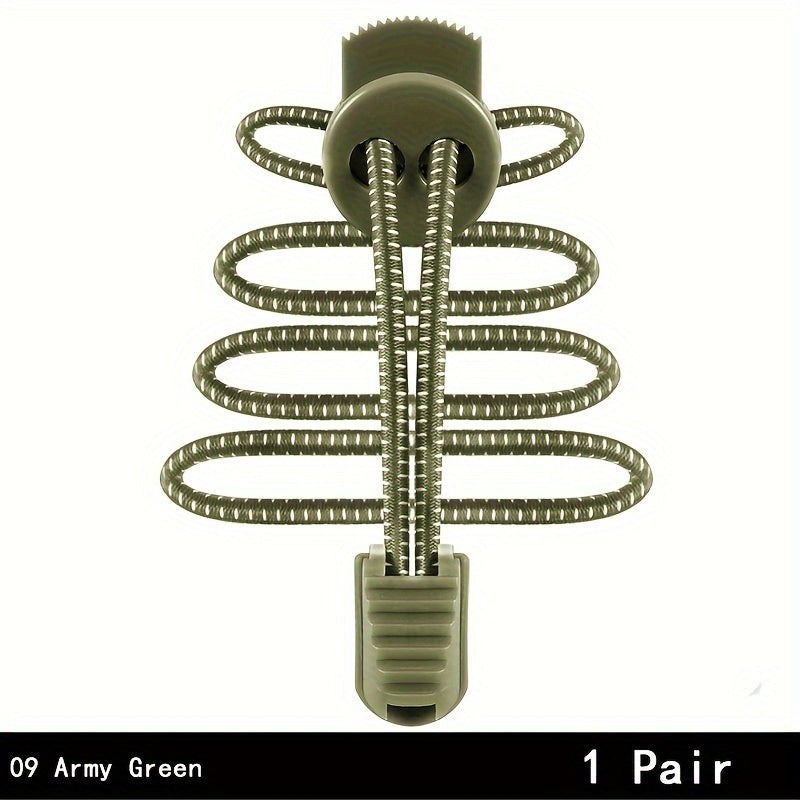 2 Pairs Elastic No Tie Shoelaces for Adults Sports Sneakers Rope Laces