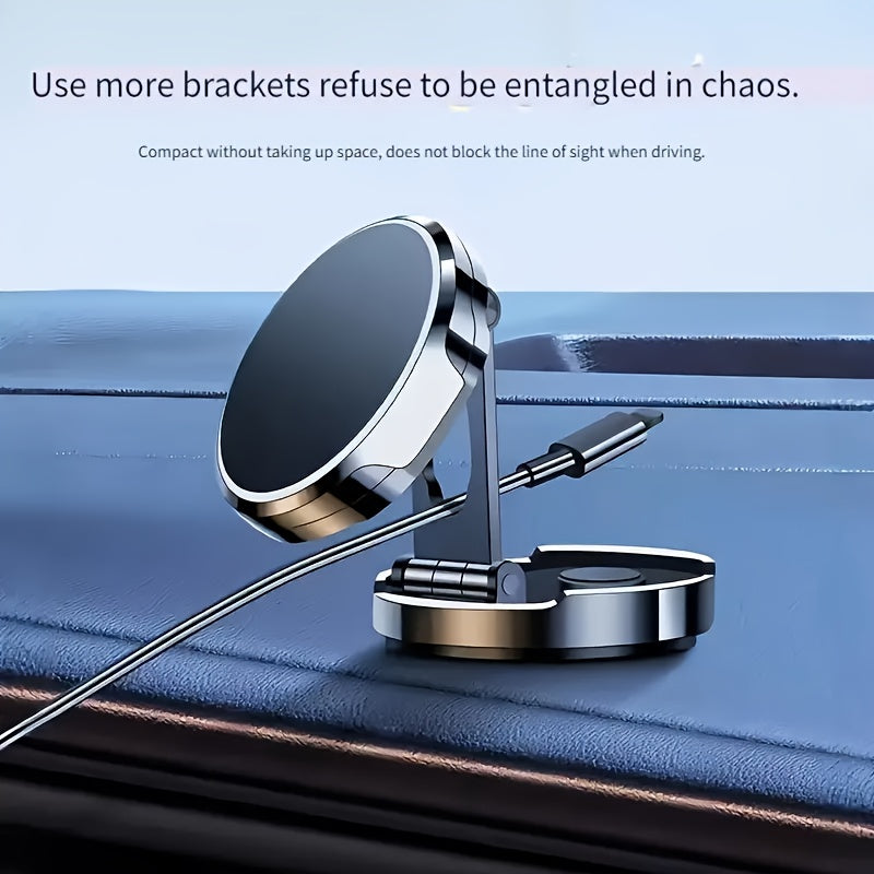 Magnitli avtomobil telefon uchun tutqich alyuminiy qotishma 360° aylantirish panelga o'rnatish