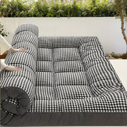 2-shaxsli plaid ko'pikli uyqu matrası, sayohat va turizm uchun, barcha mavsumlar uchun nafas oladigan polyester