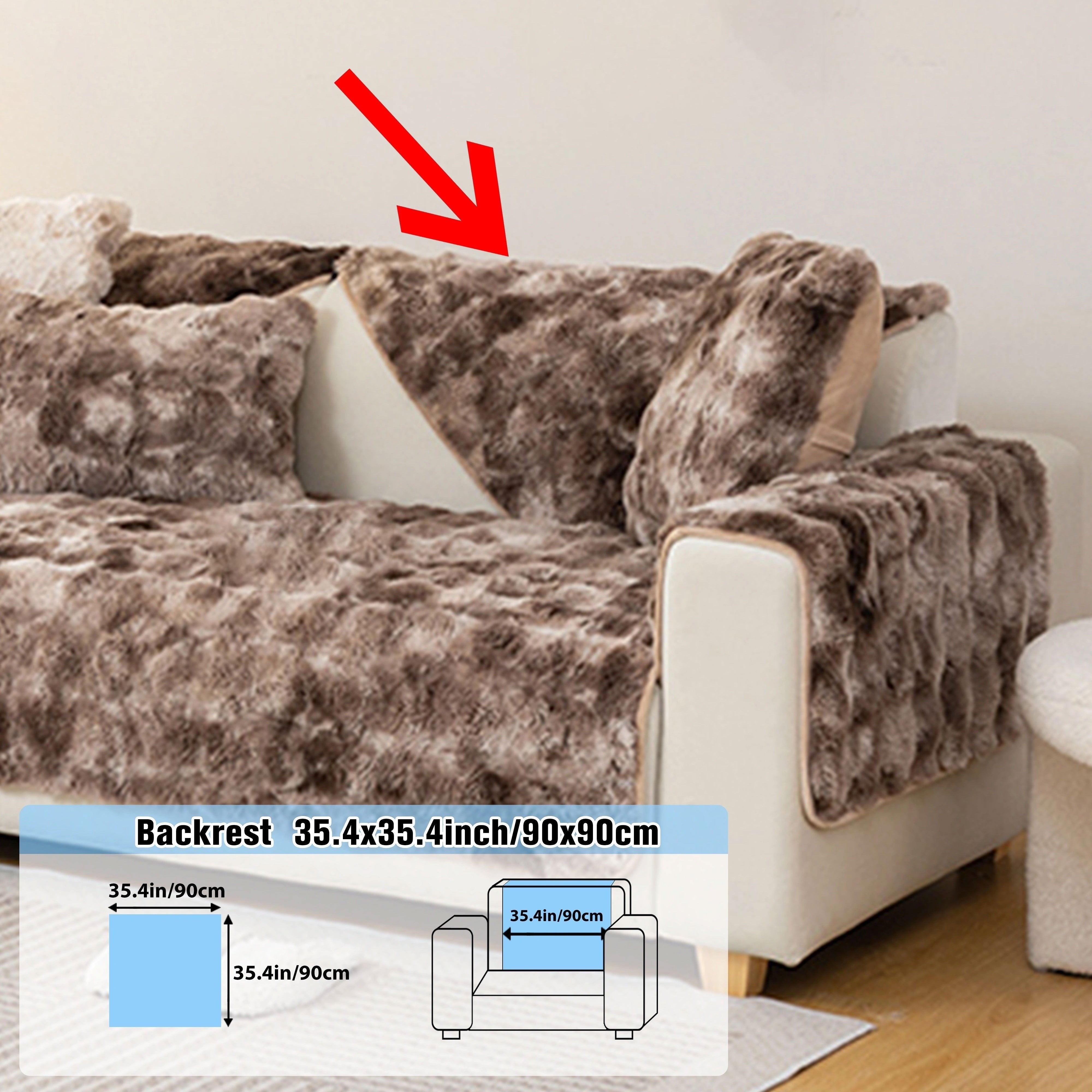 Плюшевое покрытие для дивана на зиму подходит для спальни, гостиной, офиса, домашнего декора