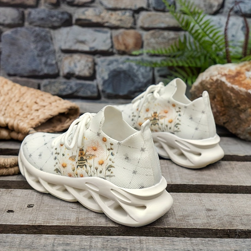 Ayollar uchun nafas oladigan tikuv sport poyabzali, kundalik, bog‘lamli, barcha mavsumlar uchun qulay