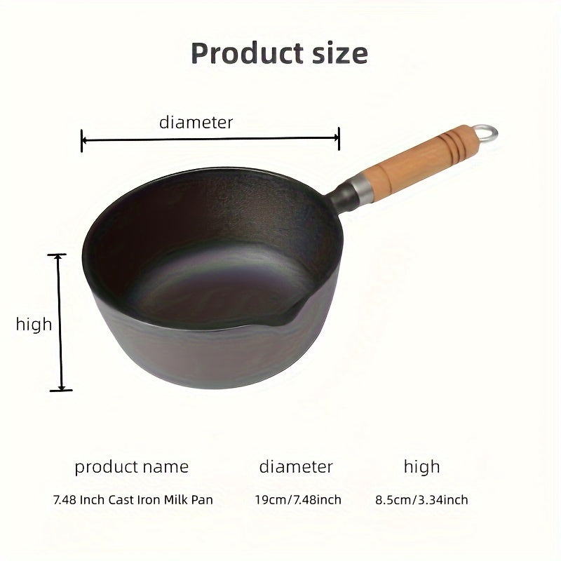 Cast Iron Milk Pot Small Single Person Cooking Frying Food Supplement Outdoor Use