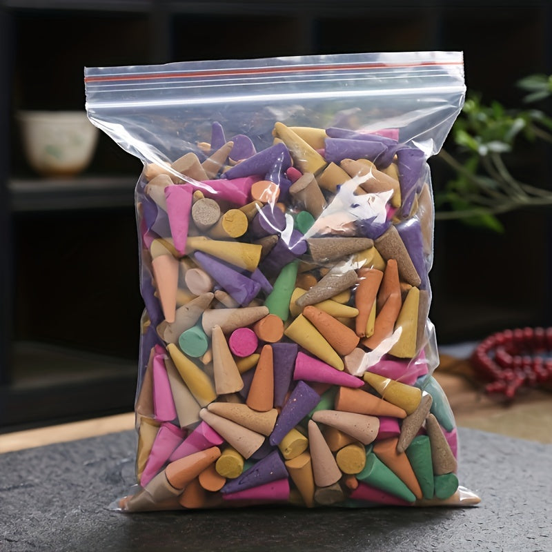 Ассорти конусов благовоний для уборки дома, медитации и йоги. Включает различные ароматы, такие как лаванда и чайный дым.