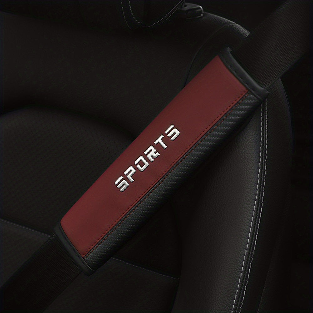 Universal PU Leather Car Seat Belt Shoulder Pads Comfortable Sponge Covers