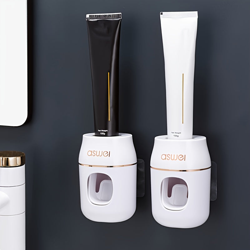 Wall-Mounted Automatic Toothpaste Dispenser for Bathroom Organization