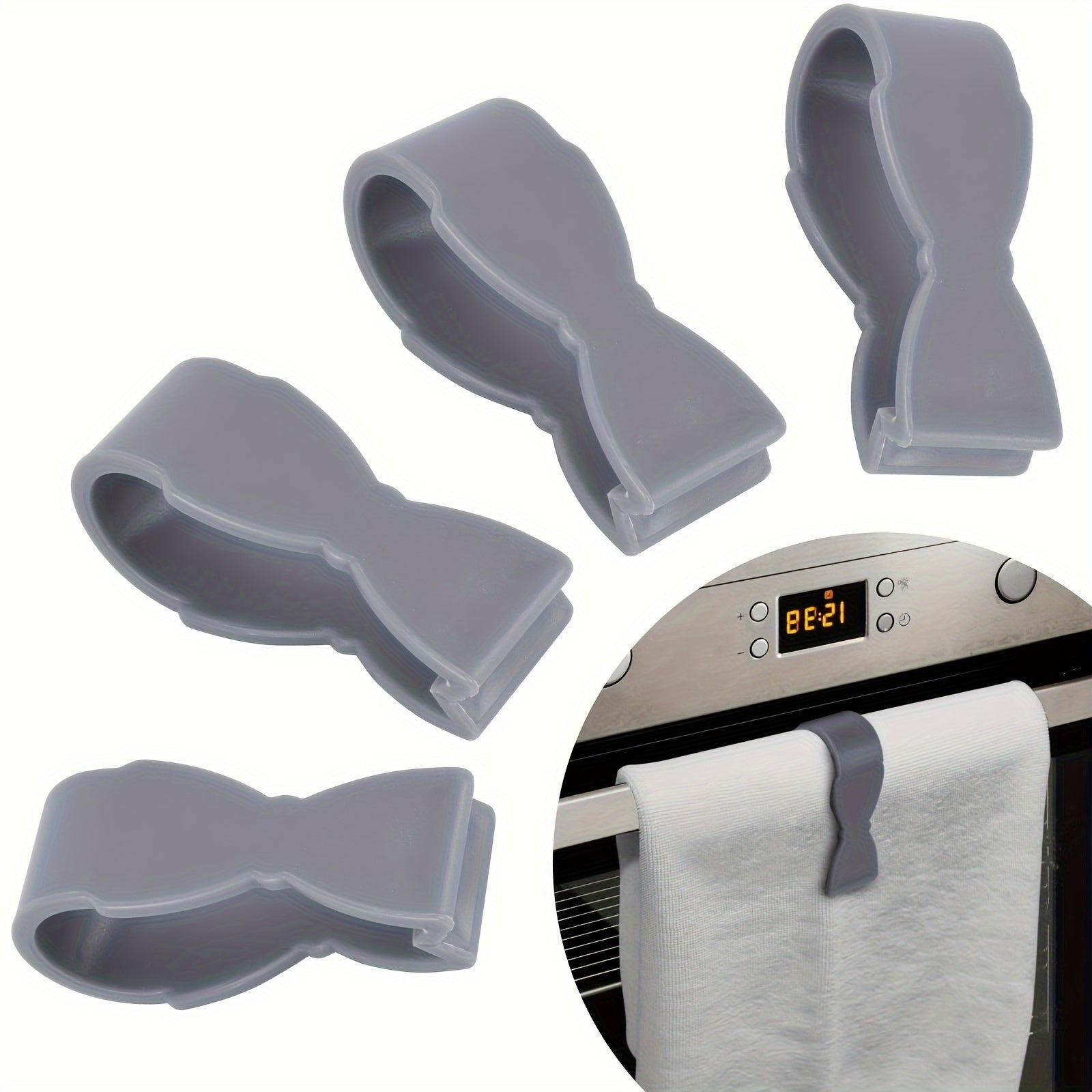 Set of 10 Silicone Wall-Mounted Towel Clips for Kitchen Bathroom Hanging