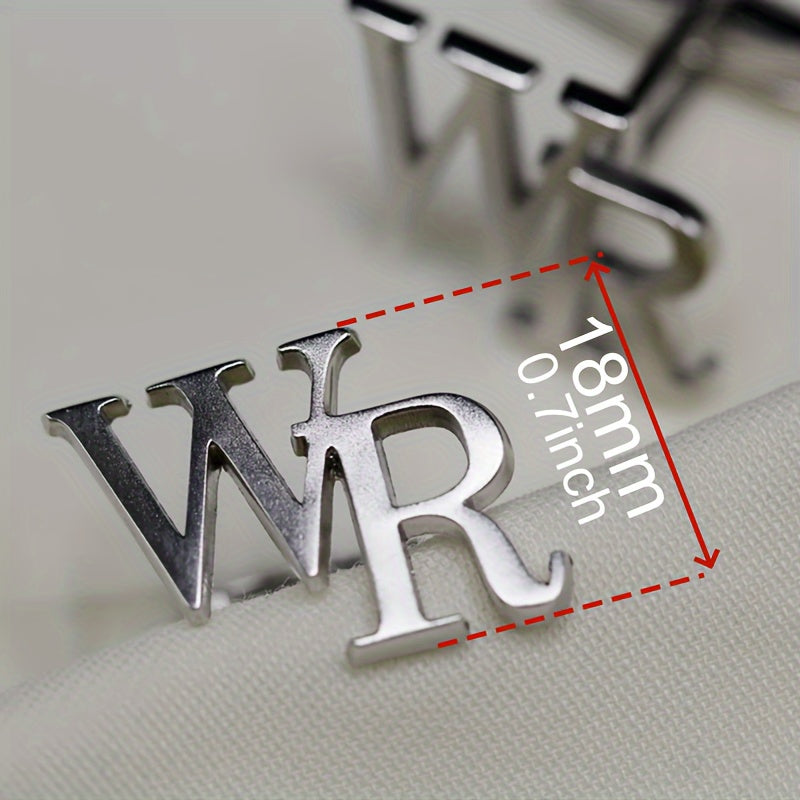 Men's Personalized Stainless Steel Cufflinks with Monogram for Weddings and Gifts