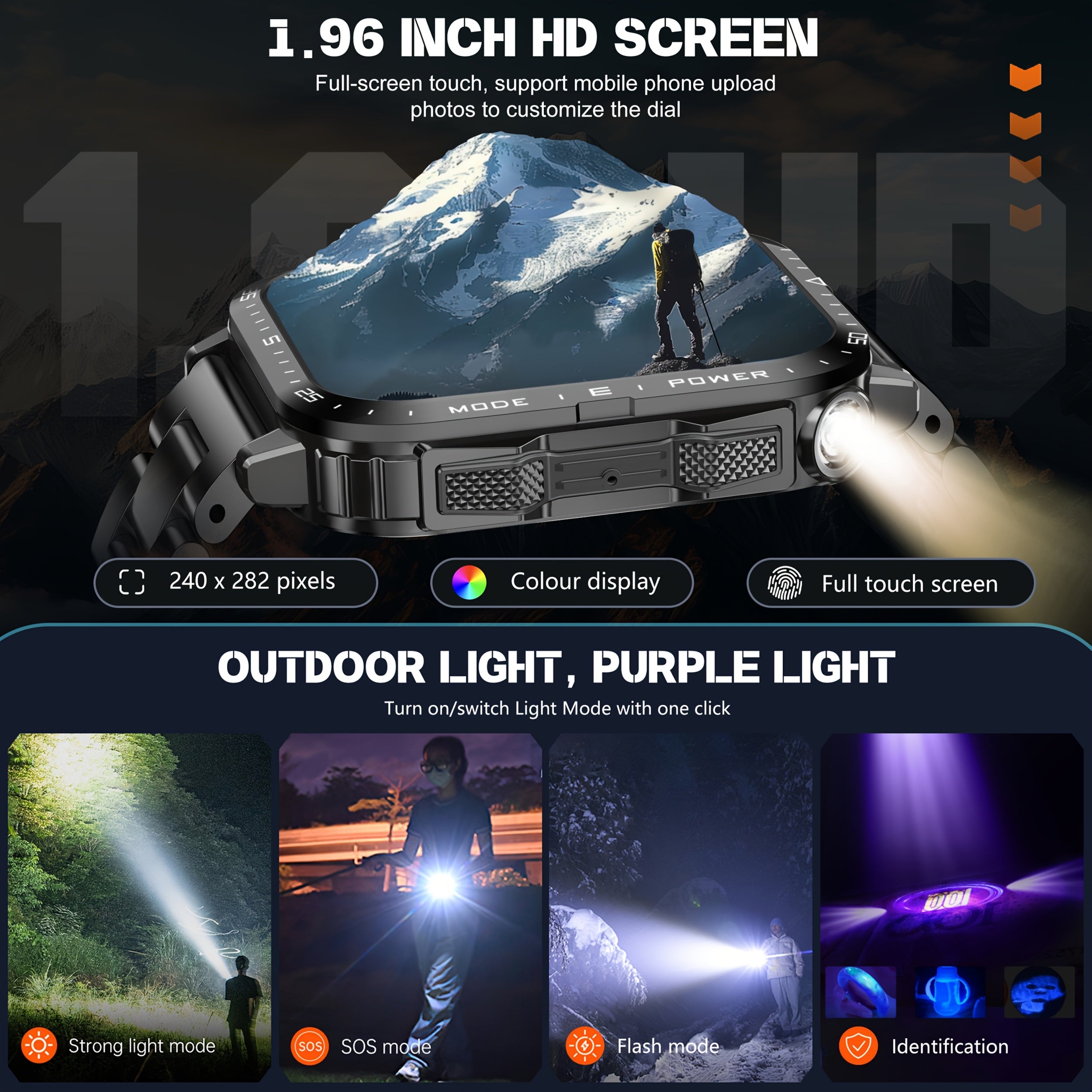 HD 4.98cm Smartwatch with 100+ Sports Modes AI Voice Assistant Sleep Monitoring Fitness Tracker for iOS Android