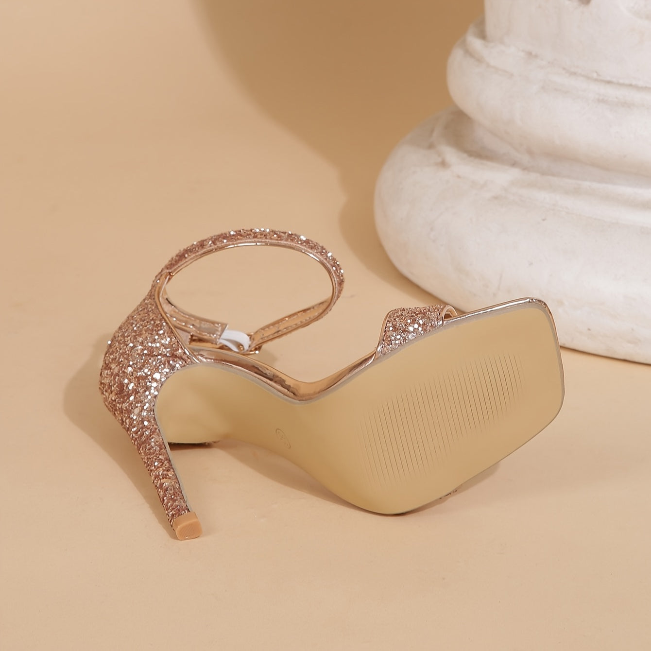 Women's Open Toe Stiletto High Heeled Shoes PVC Lace-Up Ultrahigh Heel