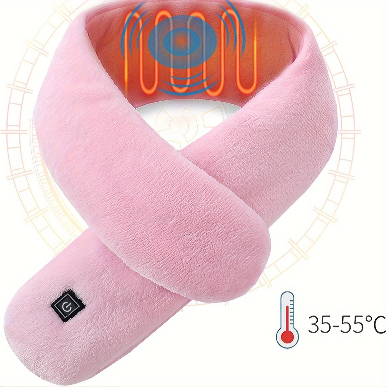 Uniseks Qizil Isitgichli Sharf, 3 darajali harorat nazorati va yuviladigan bo‘ynini isituvchi