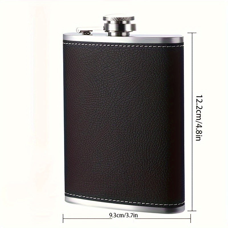 Black Stainless Steel Flask Set with 2 Wine Cups Leak-Proof Gift for Men Women