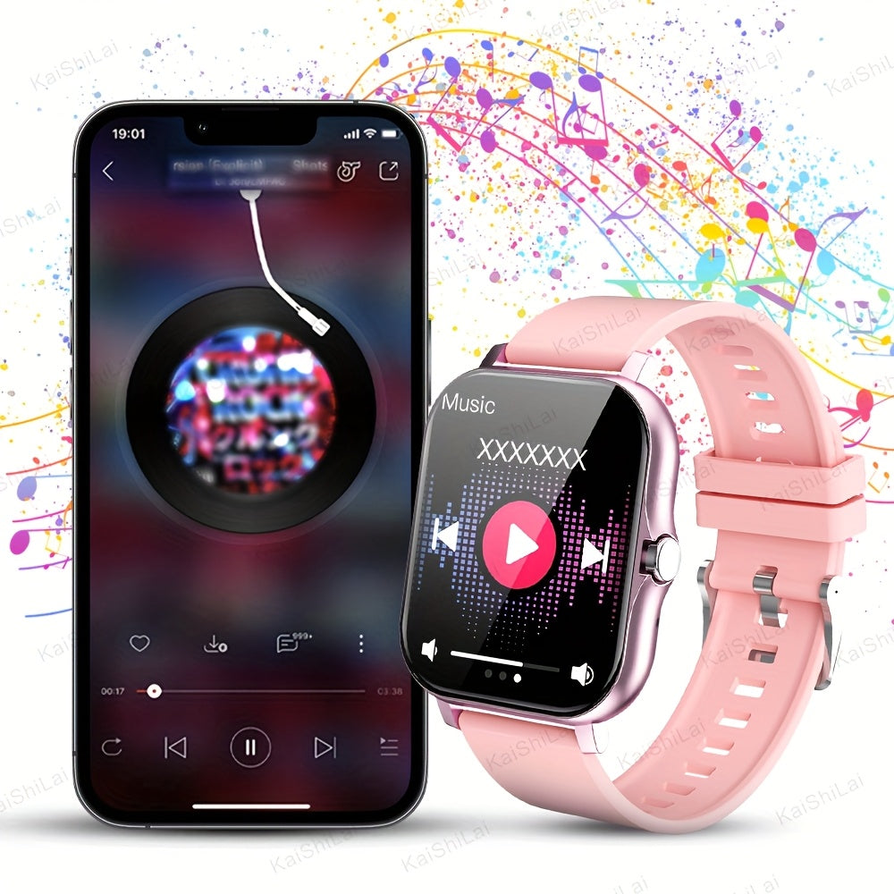 Smart Watch 4.65cm HD Touch Screen Fitness Tracker Call Text Music Weather Remote Camera Compatible with iPhone Android