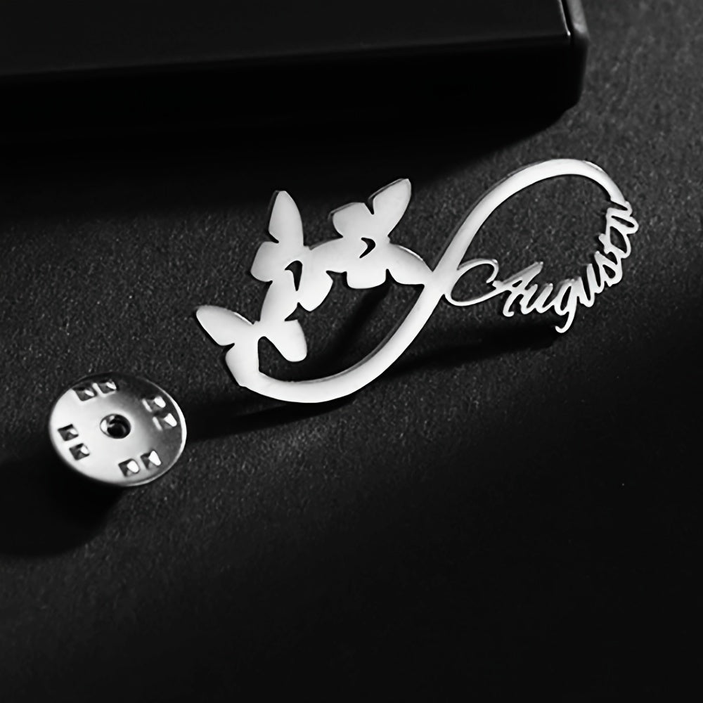 Ism bilan maxsus zanglamaydigan po'latdan yasalgan brosh - Bohem minimalistik zargarlik buyumlari tadbirlar va sovg'alar uchun