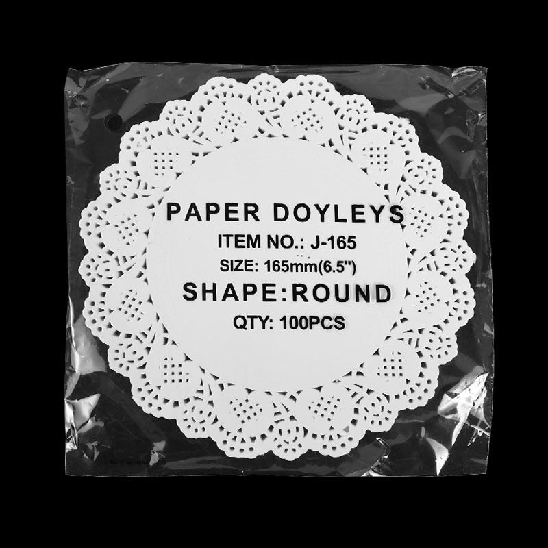 Set of 100 Round Lace Paper Doilies Oil Absorbent Placemats for Cake and Dessert Decoration