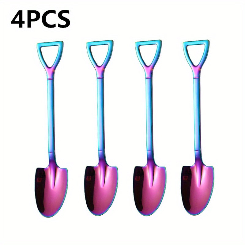Set of 4 or 8 Stainless Steel Coffee Scoops Shovel Shape for Tea Ice Cream Kitchen