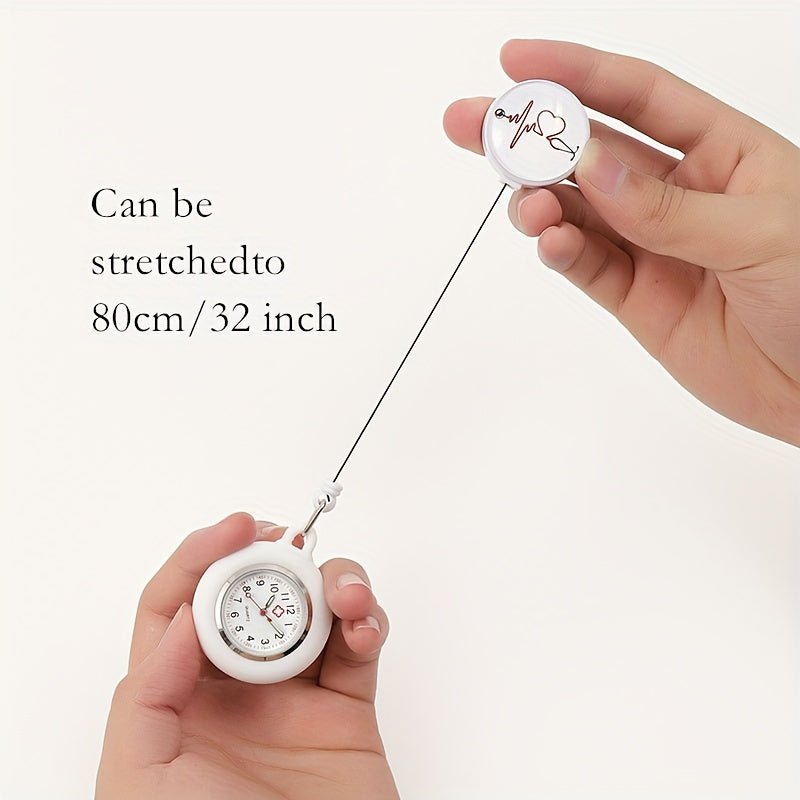 Broche reloj de pulsera Nurse Quartz, clip, reloj de bolsillo telescópico para profesionales de la salud