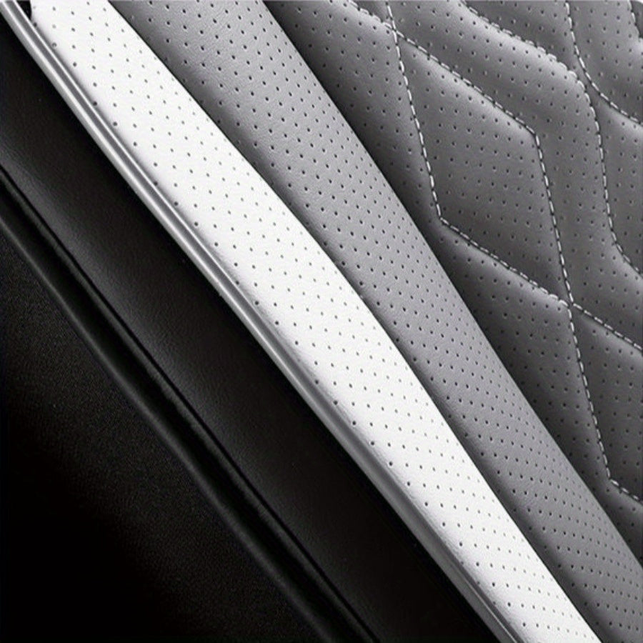 Juego de fundas para reposacabezas transpirable de cobertura completa en azul-gris para cojín de asiento de coche