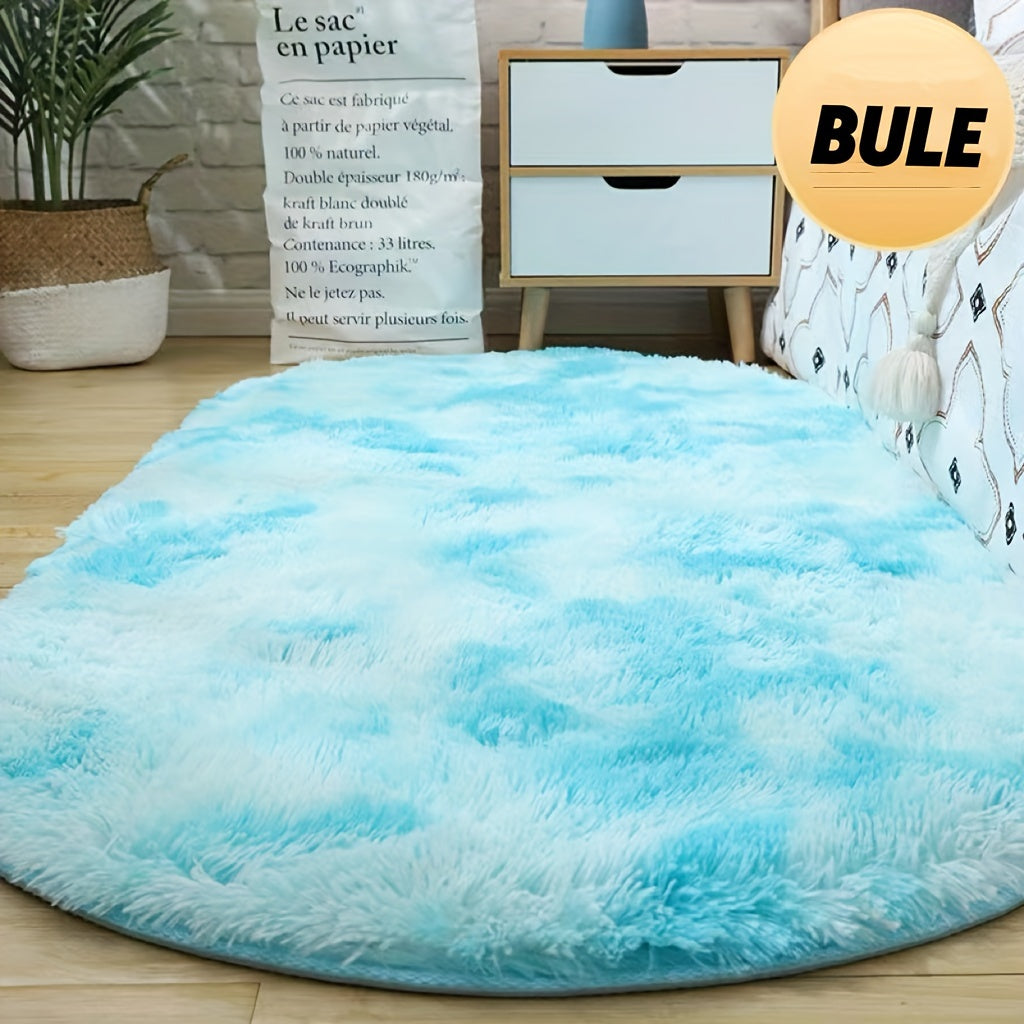 Oval Plush Area Rug for Bedroom and Living Room, Machine Washable