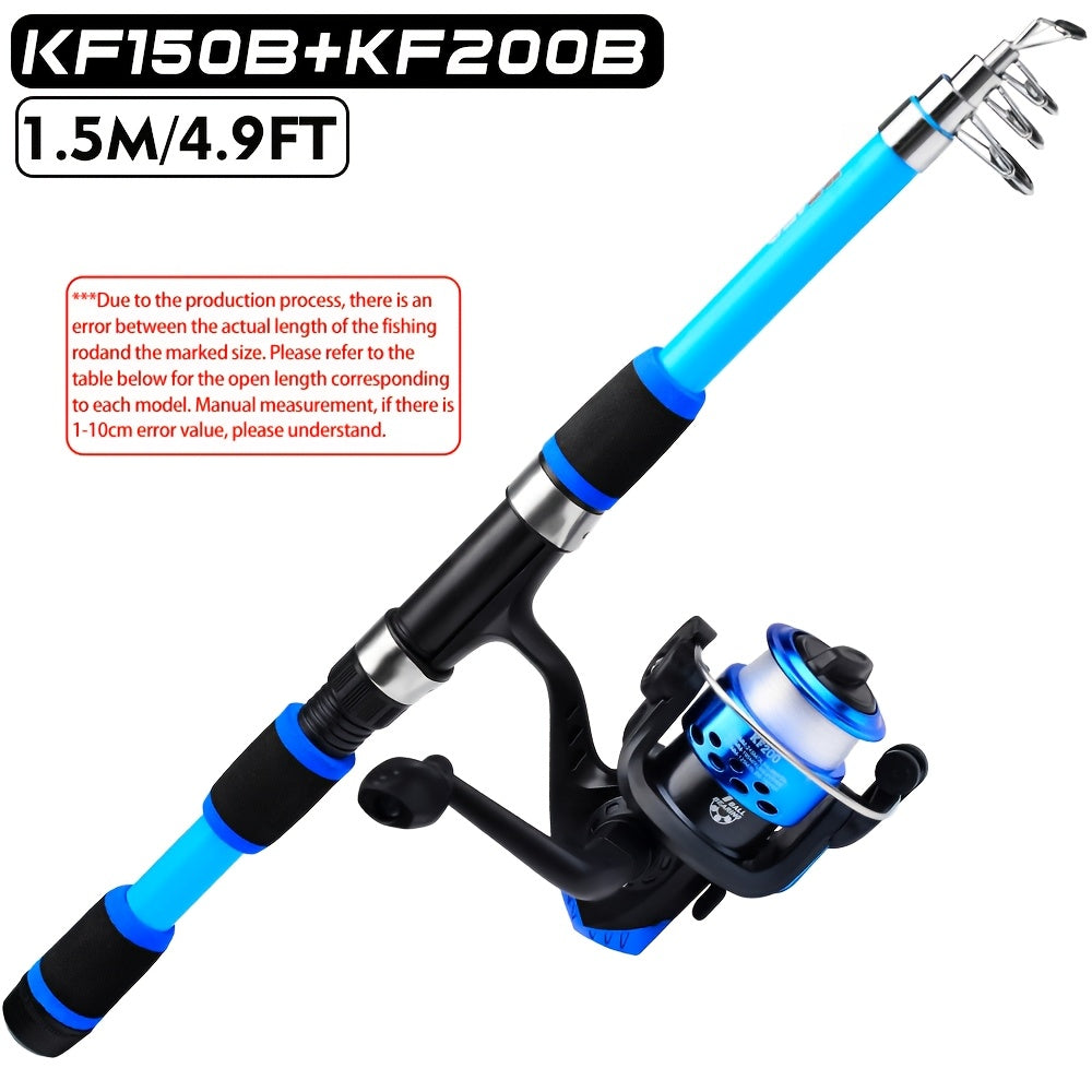 Ultra-Light Telescopic Fishing Rod 149cm 179cm Glass Fiber Portable Versatile Blue