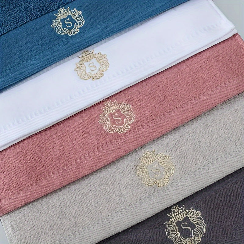 5 ta paxta samovari mato qo‘l sochiqlari to‘plami 34x74cm Monogram Navy Gray White Brown