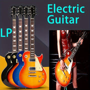 Guitarra eléctrica LP para principiantes y profesionales, 22 trastes, diapasón de palisandro, rojo y negro