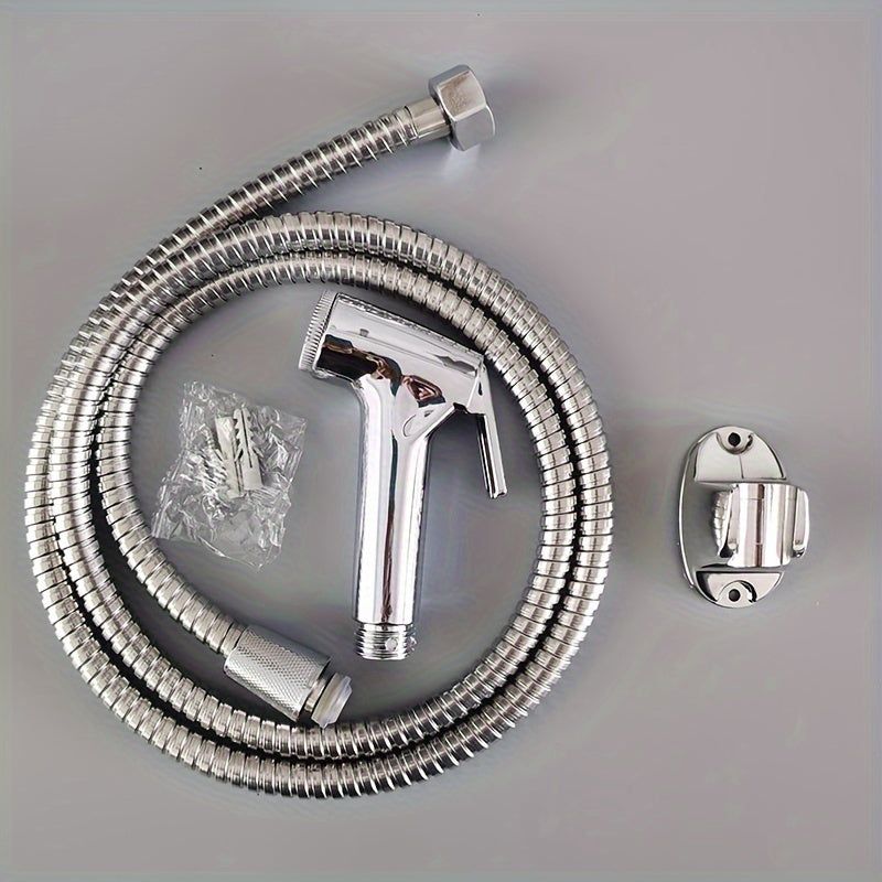 Bidet Sprayer Set with Pressure Spray Head Stainless Steel Hose Wall Mount Accessories