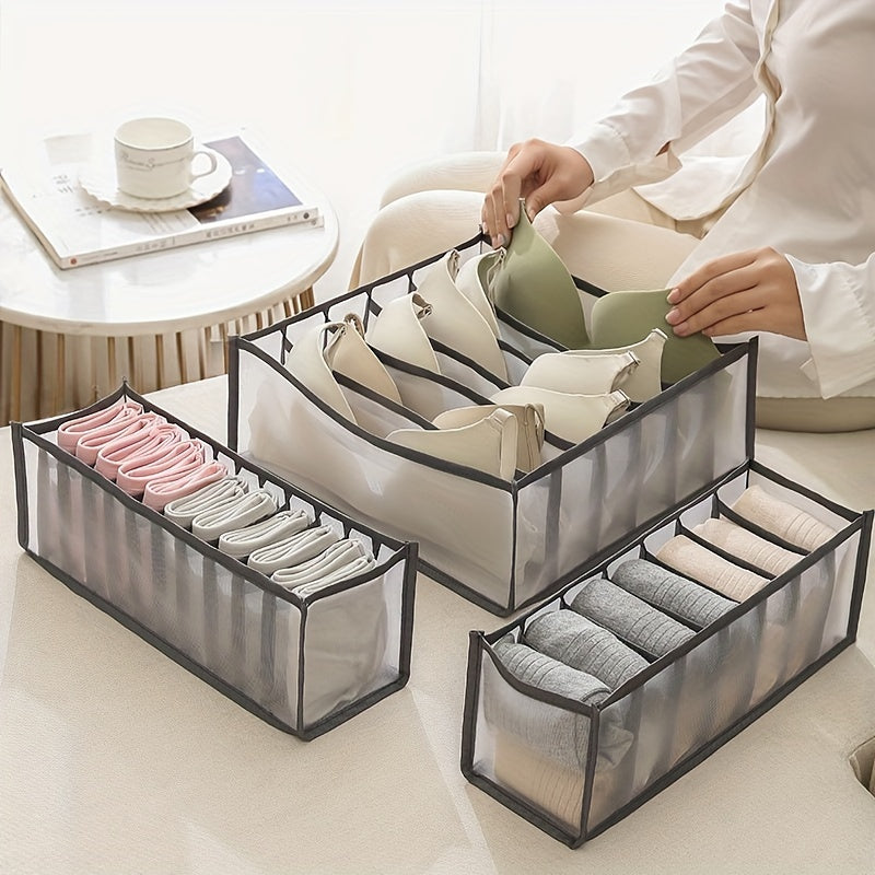 Storage Organizer for Clothes Socks and Underwear with Mesh Bags and Drawer Dividers
