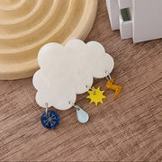 White Cloud Acrylic Brooch for Women and Girls Stylish Adornment for Outfits and Bags