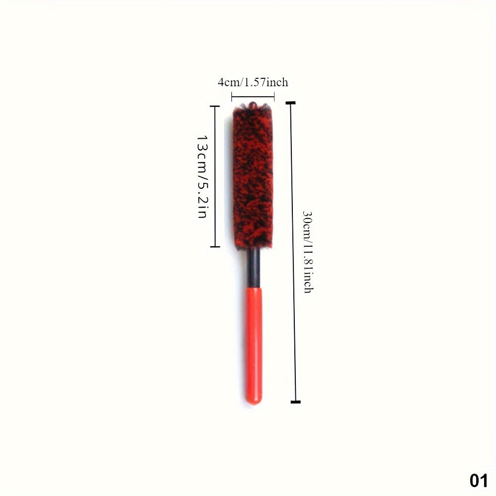 Auto Detailing Brush Flexible Fleece Bristles for Car Rims and Tires