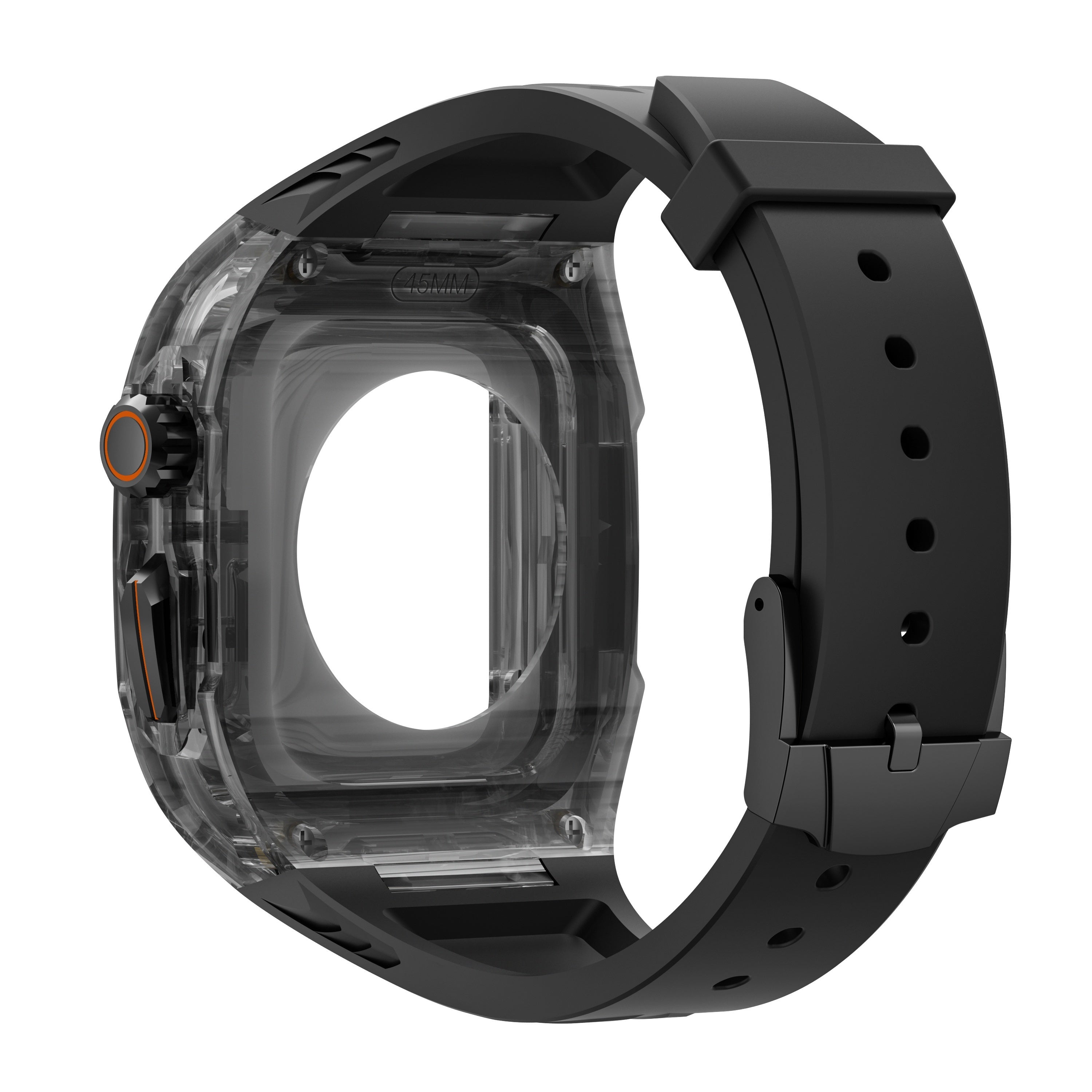 Smartwatch Band TPU Strap with Transparent PC Case for iWatch 9 8 7 6 5 4 SE 44mm 45mm Sport Business Banquet
