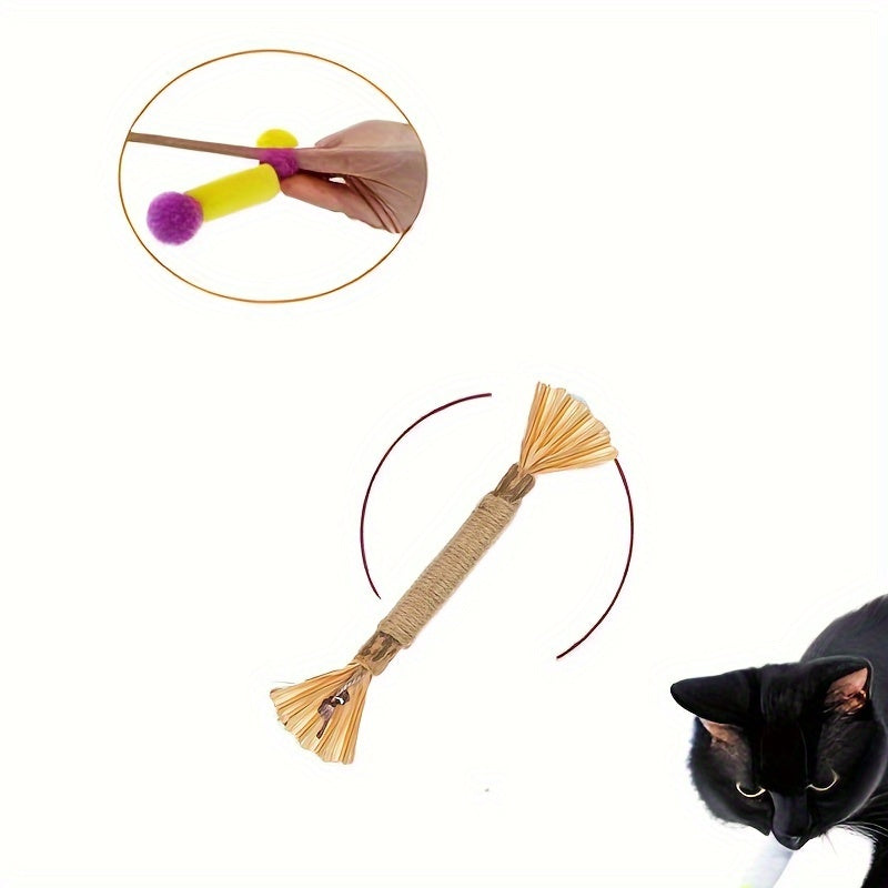 Natural Sisal Cat Chew Stick Dental Health Eco-Friendly Durable Indoor Toy