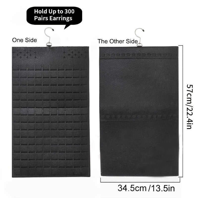 Organizador de joyería colgante con ganchos, exhibidor de pendientes y collares de fieltro montado en la pared