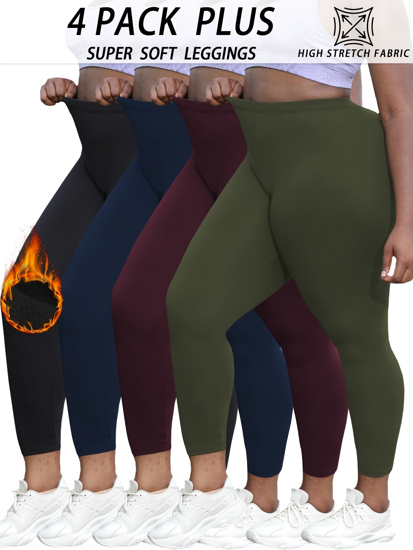 Plus Size Women's Flare Leggings Tummy Control High Waist Yoga Pants