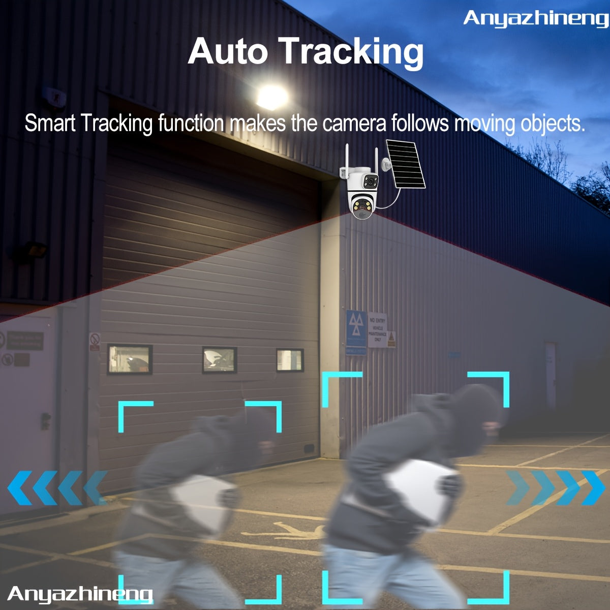 Outdoor Security Camera with PTZ 1080p HD Motion Detection Two-Way Audio Solar Powered