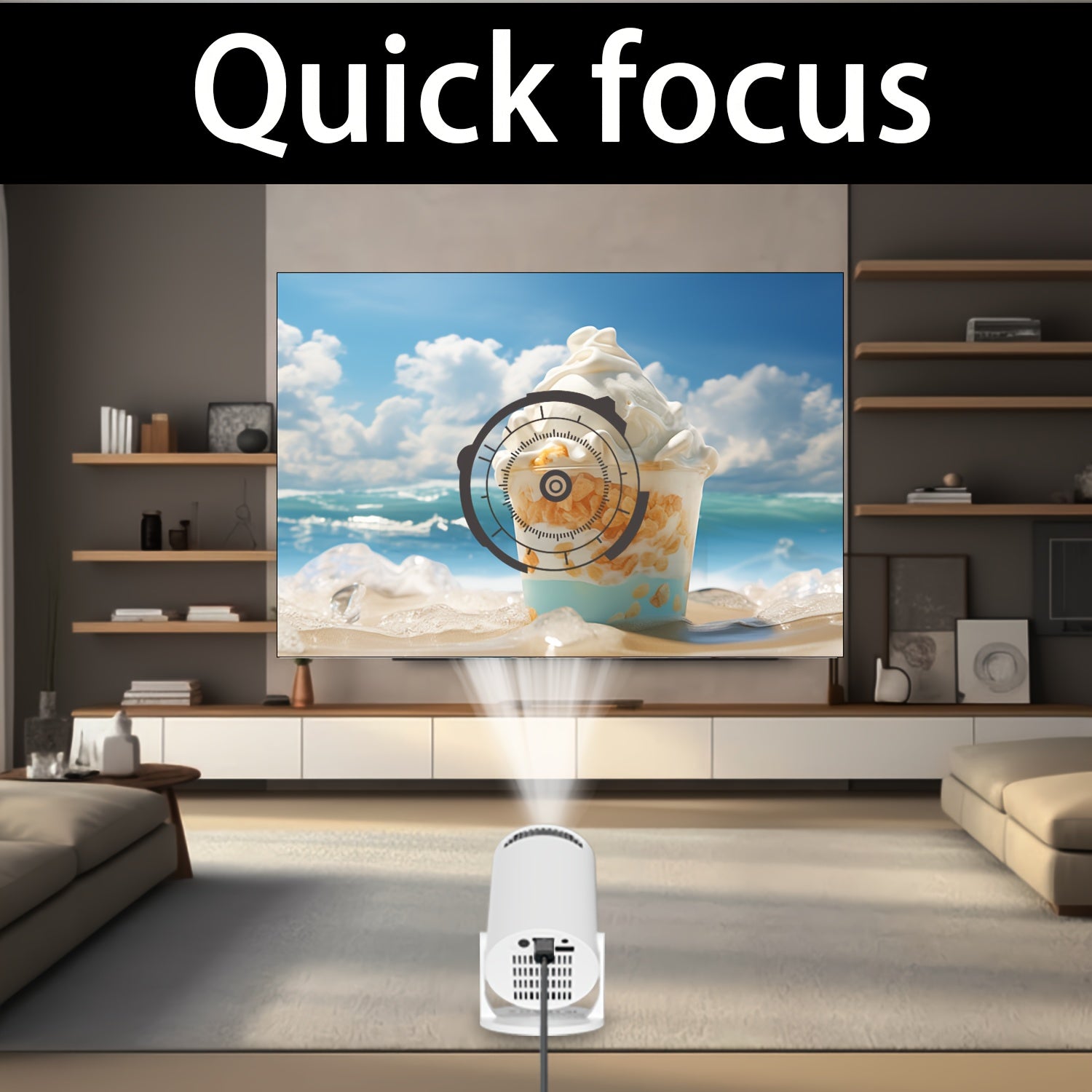 Мини портативный HD-проектор 1080P с вращением на 180° для домашнего кинотеатра