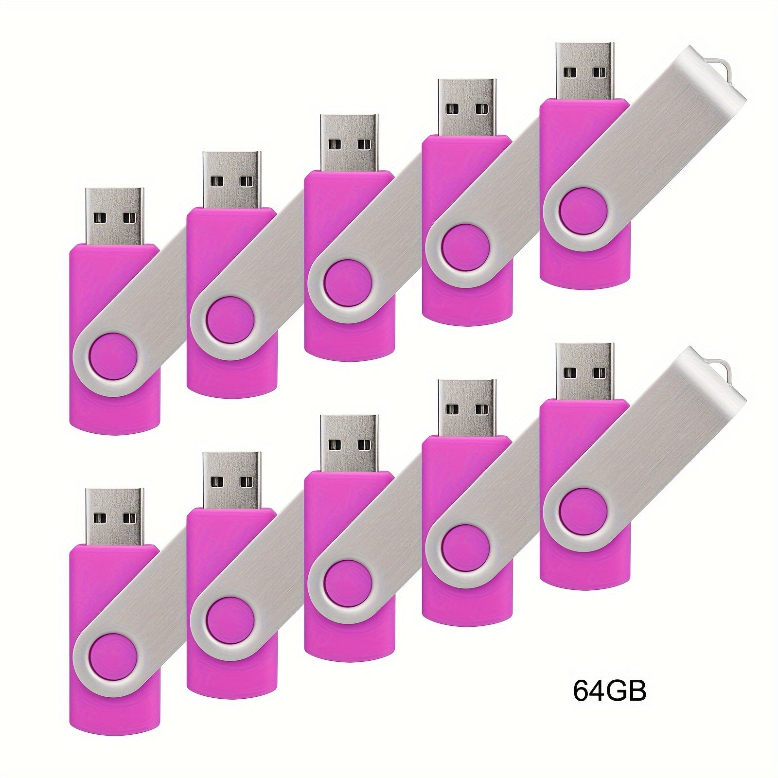 10 ta USB 2.0 flesh drayvlar 4GB 8GB 16GB 32GB 64GB aylanadigan LED indikator bilan