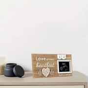Wood Baby Photo Frame with Heartbeat Design and Interchangeable Week Tracker for Newborns