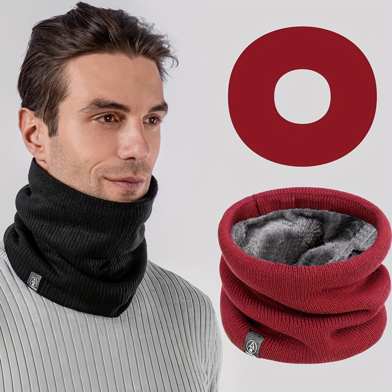 Winter Neck Gaiter Fleece-Lined Scarf for Men Women Cycling Mask Fake Collar