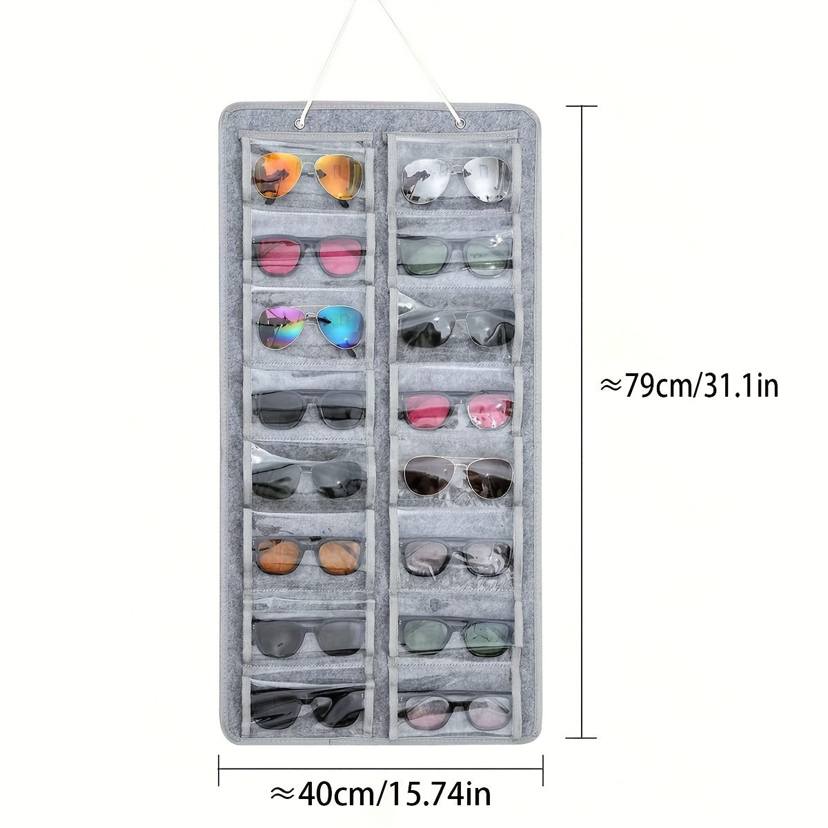 Wall-Mounted Storage Bag for Glasses and Felt Cloth Foldable Organizer