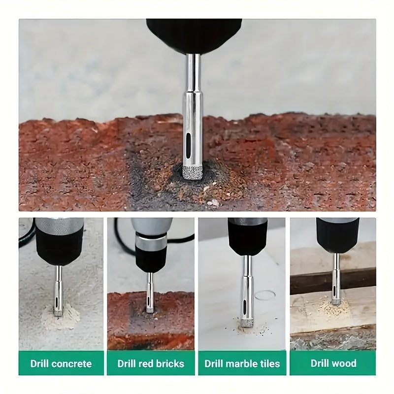 Set of 10 Diamond-Coated Drill Bits for Marble Glass Ceramic Porcelain