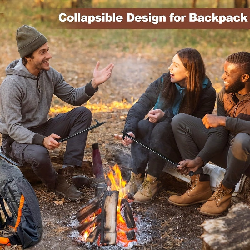 32-дюймовый портативный кочерга для костров, очагов и использования внутри помещения, черный металл