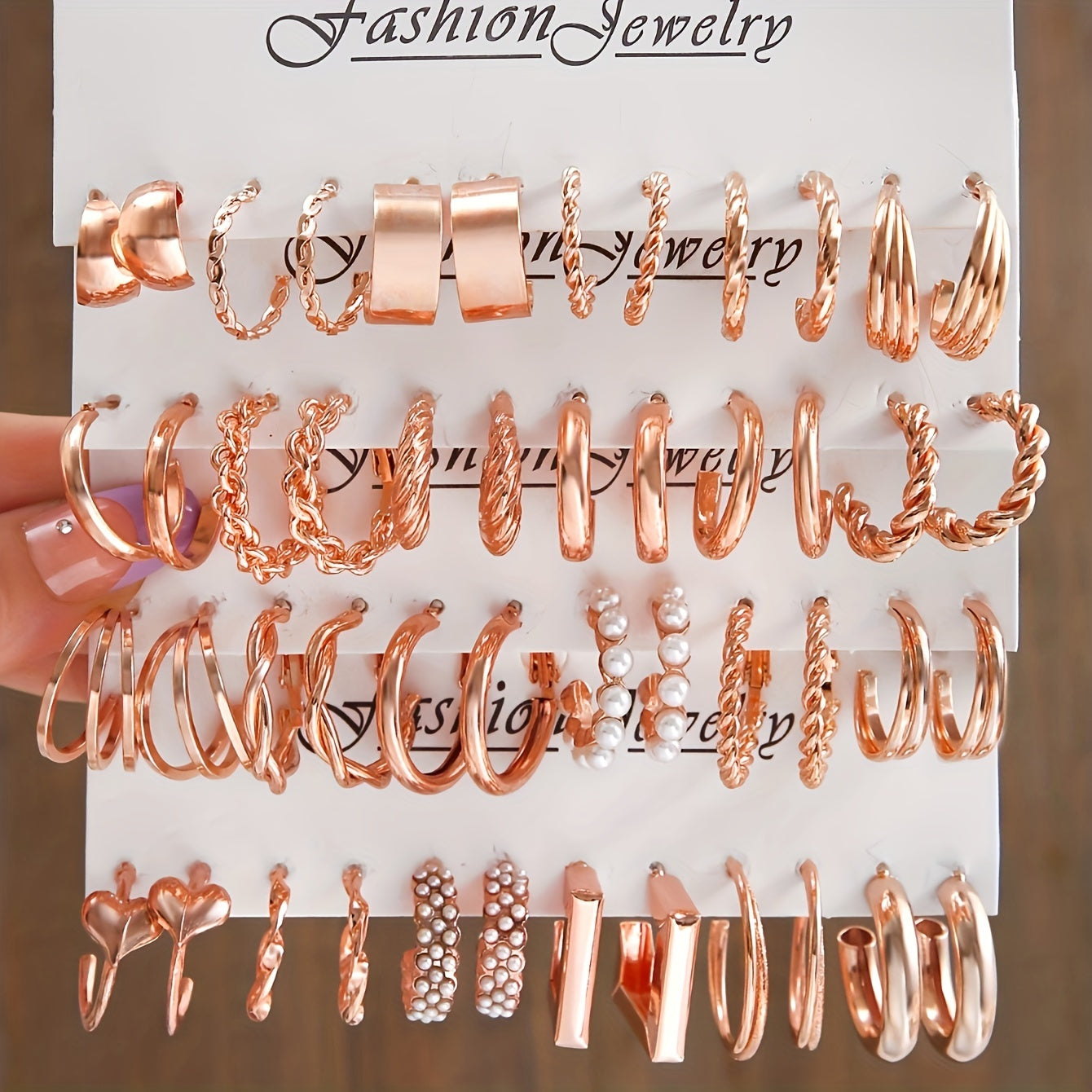 Women's Heart and Twisted Design Earrings Set 24 48 Pieces Zinc Alloy Stainless Steel Posts for Daily Wear and Gifting