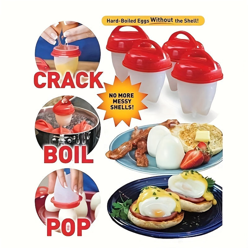 Silicone Egg Poachers Set of 6 Non-Stick Heat-Resistant Kitchen Tool