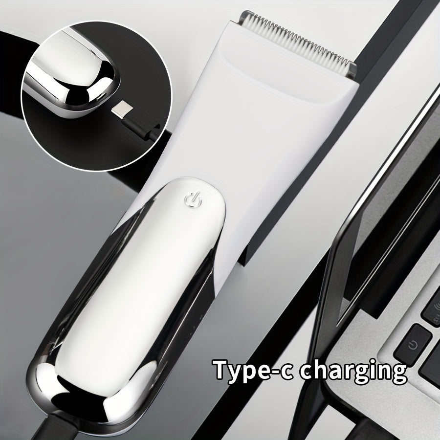 Recortadora corporal multifuncional con cuchilla de cerámica, barba, cabello e íntimo, 14+ horas, batería de 500mAh, USB
