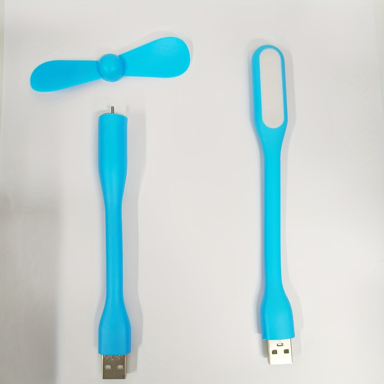 Mini USB Fan with Flexible Bendable Design and LED Light for Cooling and Lighting