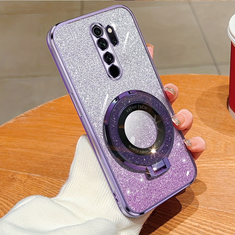 Glitter Magnetic Suction Phone Case for Redmi Note Series TPU Drop Proof