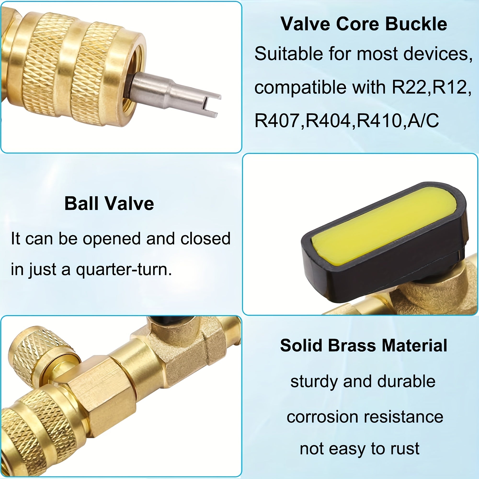 Valve Core Removal Tool Dual Size SAE 1/4 5/16 for HVAC Refrigeration Air Conditioning