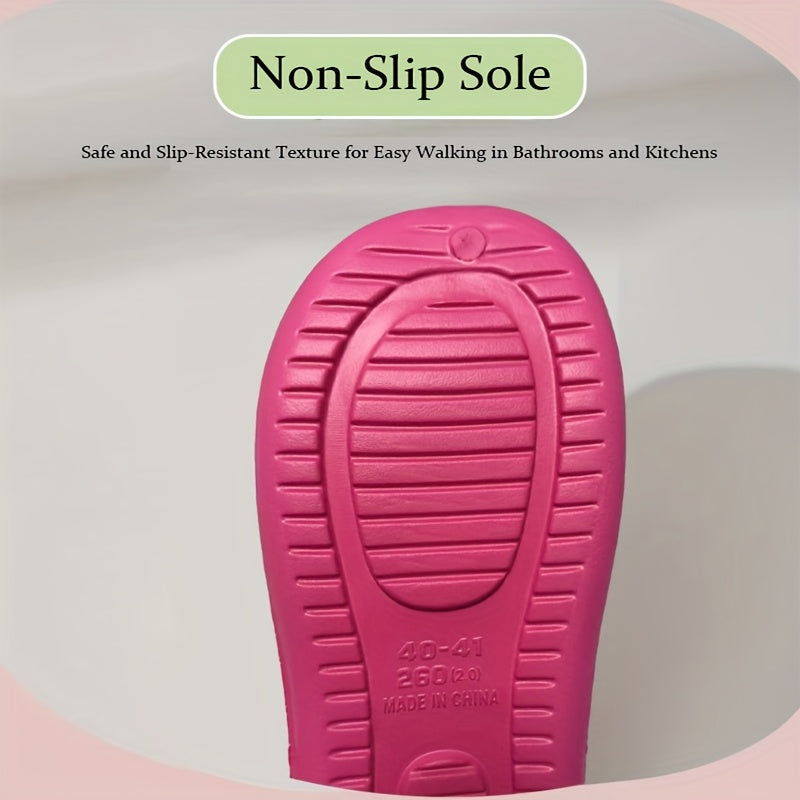 Women'S EVA Slippers Non-Slip Odor-Resistant Open-Toe Slides Pink Indoor Shoes